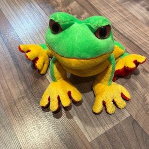 Ganz Webkinz Tree Frog Stuffed Animal Toy Plush Green Yellow Red EUC